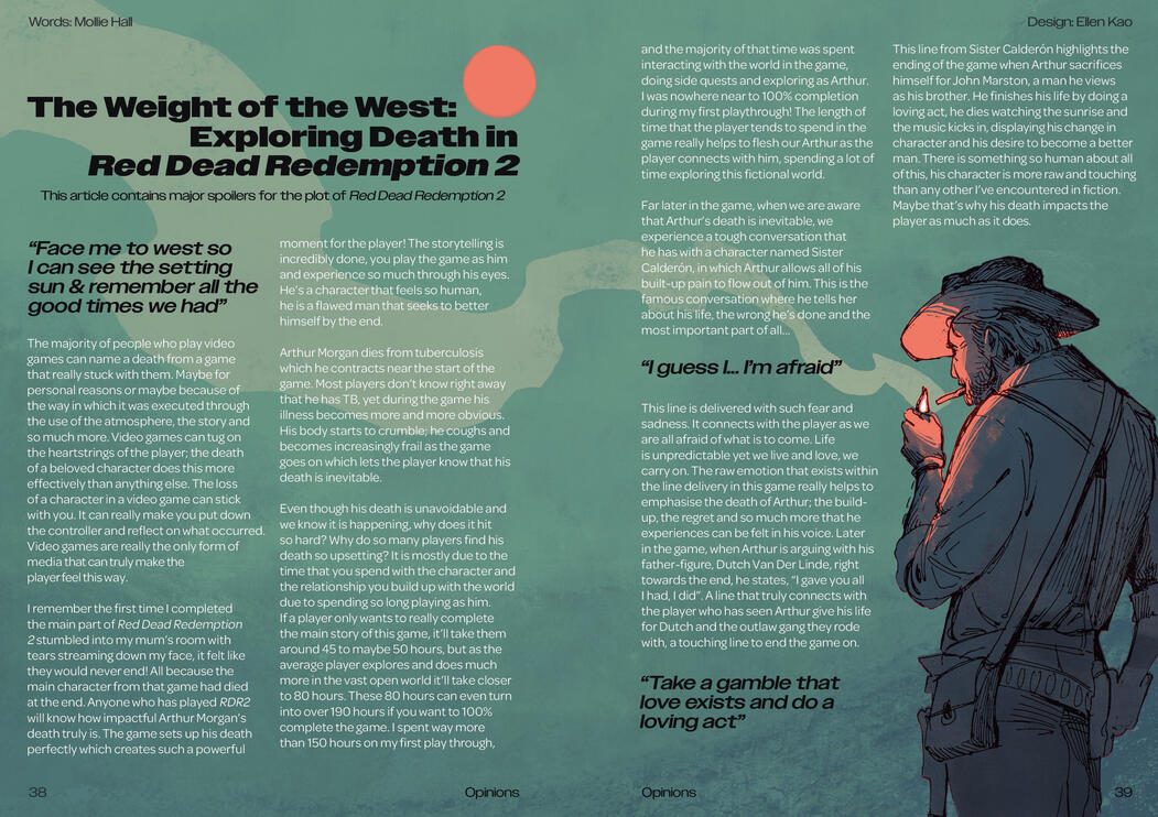 The Weight of the West - article design/illustration for the Magdalen issue 114. Article by Mollie Hall.