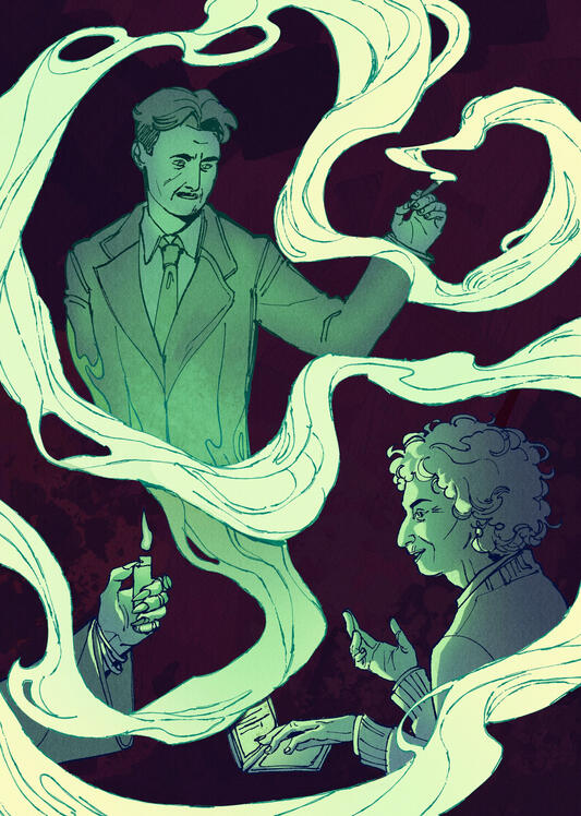 The Dead Interview - accompanying illustration to Margaret Atwood's eponymous short story (unaffiliated).